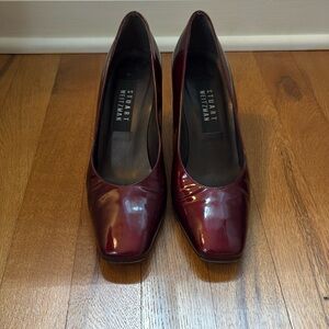 Stuart Weitzman Wine Patent Leather Heels